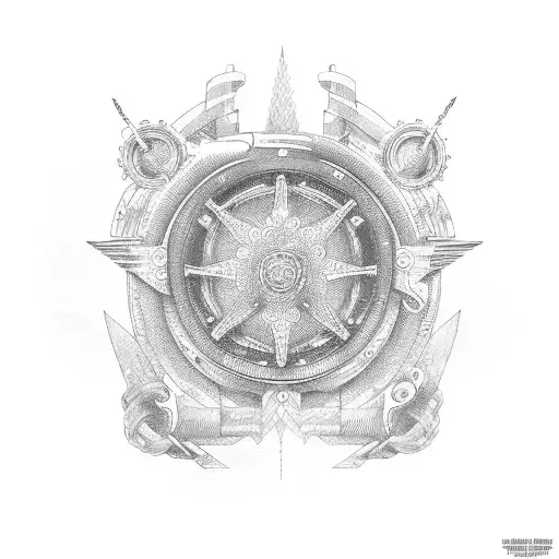 steering wheel tattoo design idea