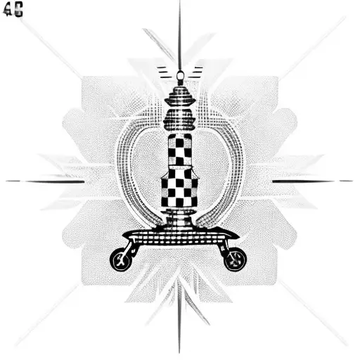 checkered flag with shifter tattoo design idea