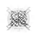 checkered flag with shifter tattoo design idea