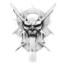 Cross with the words "The devil can scrap but the lord has won"  tattoo design idea