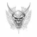 Cross with the words "The devil can scrap but the lord has won"  tattoo design idea