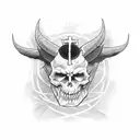 Cross with the words "The devil can scrap but the lord has won"  tattoo design idea