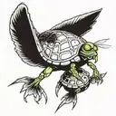 Grateful Dead dancing terrapin and dragonfly flying tattoo design idea