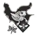 Grateful Dead dancing terrapin and dragonfly flying tattoo design idea