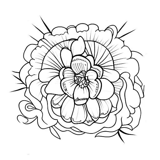 flores poenia  tattoo design idea