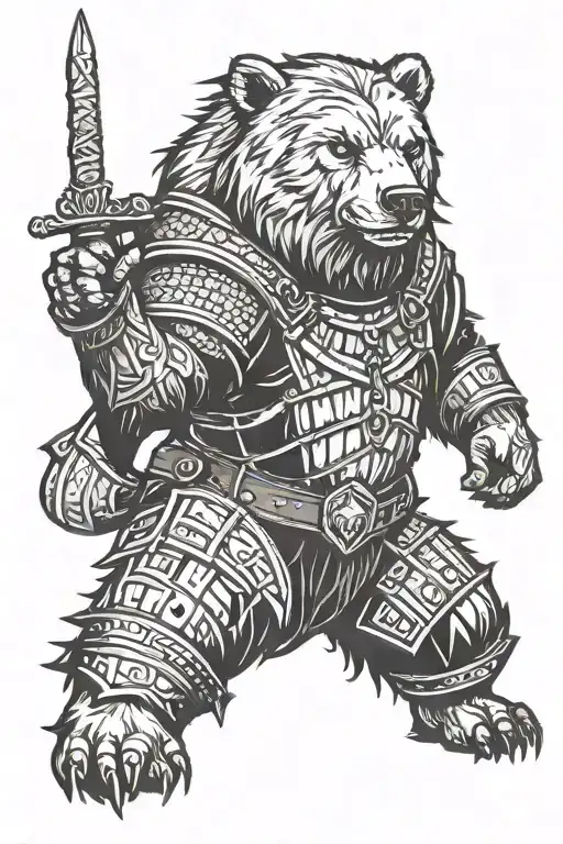 the witcher tattoo bear tattoo design idea