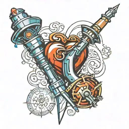 doctor who Tardis sonic screwdriver two hearts tattoo design idea