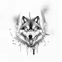 angry wolf tattoo design idea