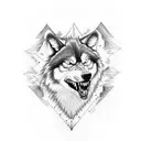 angry wolf tattoo design idea