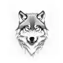 angry wolf tattoo design idea