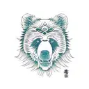 a bear with a foo dog style tattoo design idea