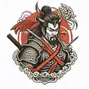 samurai suicide tattoo design idea