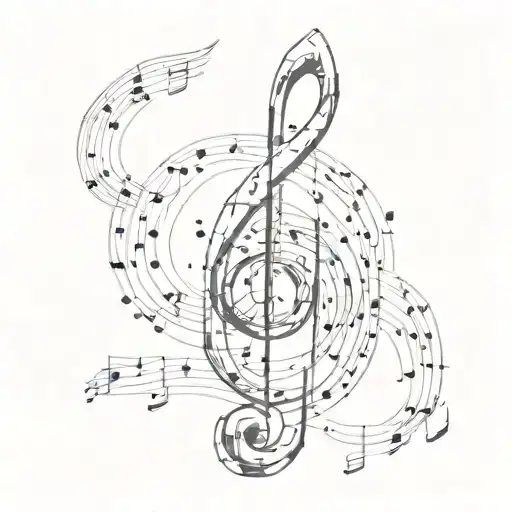 Musical notes forming the number 8 tattoo design idea