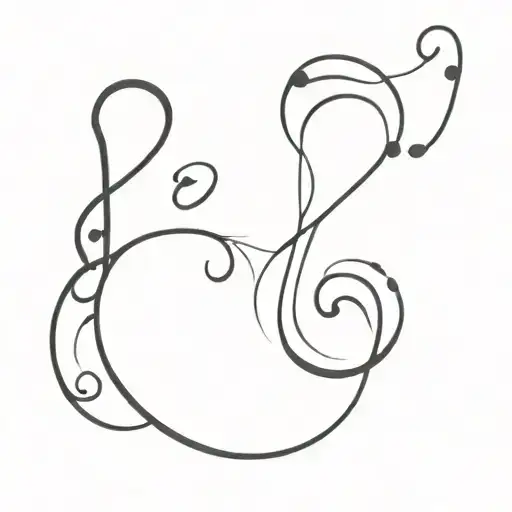 Musical notes forming the number 8 tattoo design idea