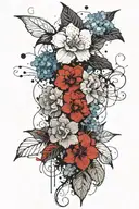 create an image of hydrangeas flowers and Aquarius zodiac sign Tattoo ideas tattoo design idea