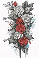 create an image of hydrangeas flowers and Aquarius zodiac sign Tattoo ideas tattoo design idea