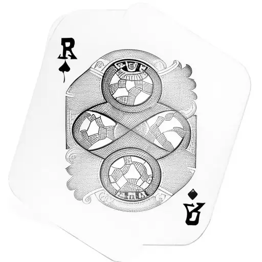 Ferroviária soccer team logo transformed into a deck of playing cards tattoo design idea