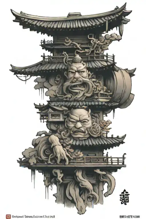 korean tradition and symbol of power  tattoo design idea