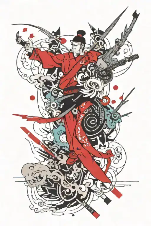 korean tradition and symbol of wealth  tattoo design idea