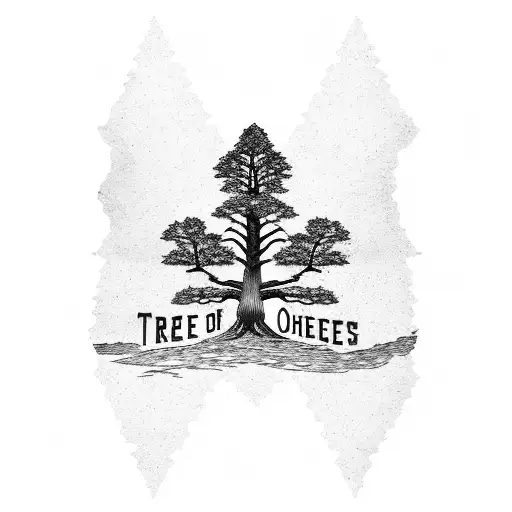 Tree with state maps of California, Texas, and Ohio configured to make up the tree trunk  tattoo design idea