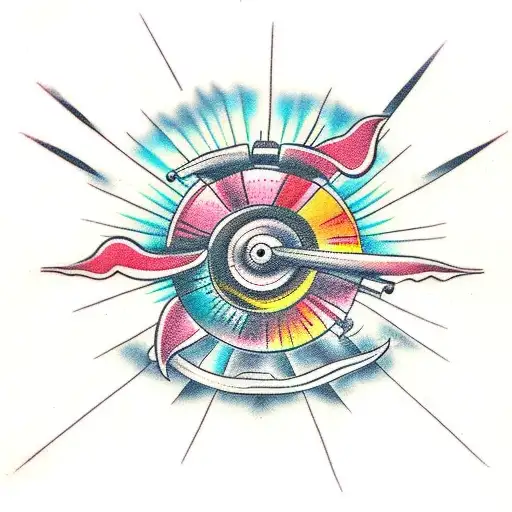 wheel spinning out on fire tattoo design idea