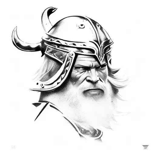 A Viking warrior in world of the final fantasy tattoo design idea