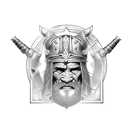A Viking warrior in world of the final fantasy tattoo design idea