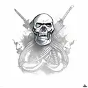 angry skeleton pirate facing left tattoo design idea