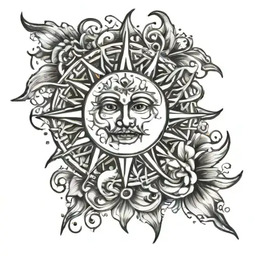 sun, name Diell on it, 05.11.2022 tattoo design idea