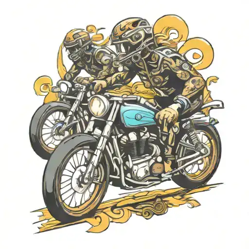 Ecuador and lithuania street bike racing tattoo design idea