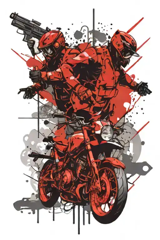 bike friends lithuania and usa marine corps tattoo design idea