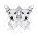 two whippets inside of a geometric shape tattoo design idea