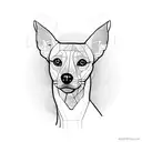sketch of a whippet inside a geometric shape tattoo design idea