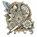 Freemasonry and pharmacy tattoo design idea