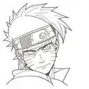 naruto, face, simple, vector style, tattoo design idea