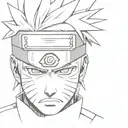 naruto, face, simple, vector style, tattoo design idea