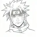 naruto, face, simple, vector style, tattoo design idea