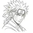 naruto, face, simple, vector style, tattoo design idea