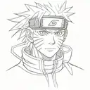 naruto, face, simple, vector style, tattoo design idea