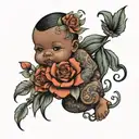 black baby factory  tattoo design idea