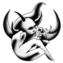 devil sleeping tattoo design idea