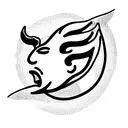 devil sleeping tattoo design idea