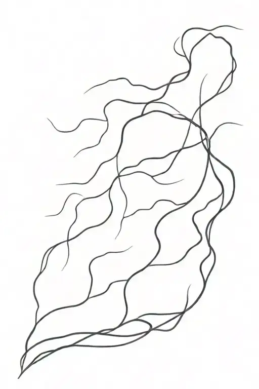 abstract lines inspired by a thunderstorm  tattoo design idea