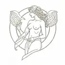 fibonacci sequence of guardian angel holding tattoo design idea