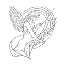fibonacci sequence of guardian angel holding tattoo design idea