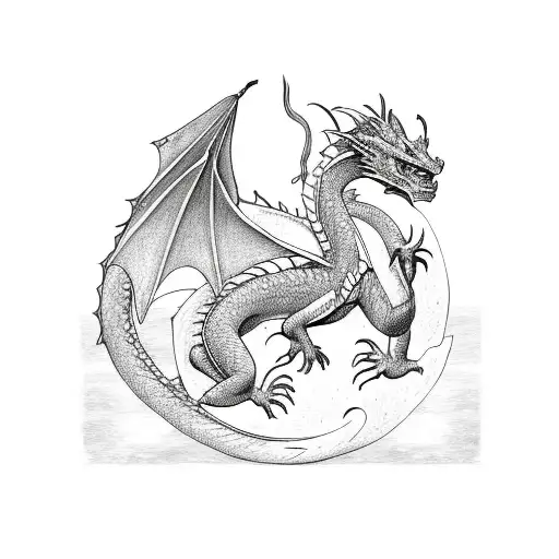 Dragon and elf  tattoo design idea