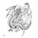 Dragon and elf  tattoo design idea