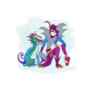 Dragon and elf  tattoo design idea