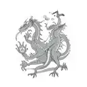 Dragon and elf  tattoo design idea