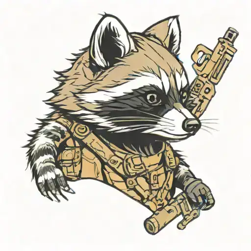 tactical raccoon tattoo design idea